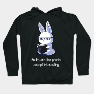 Cute Funny Rabbit Bunny Reading Book - Book Lover Hoodie